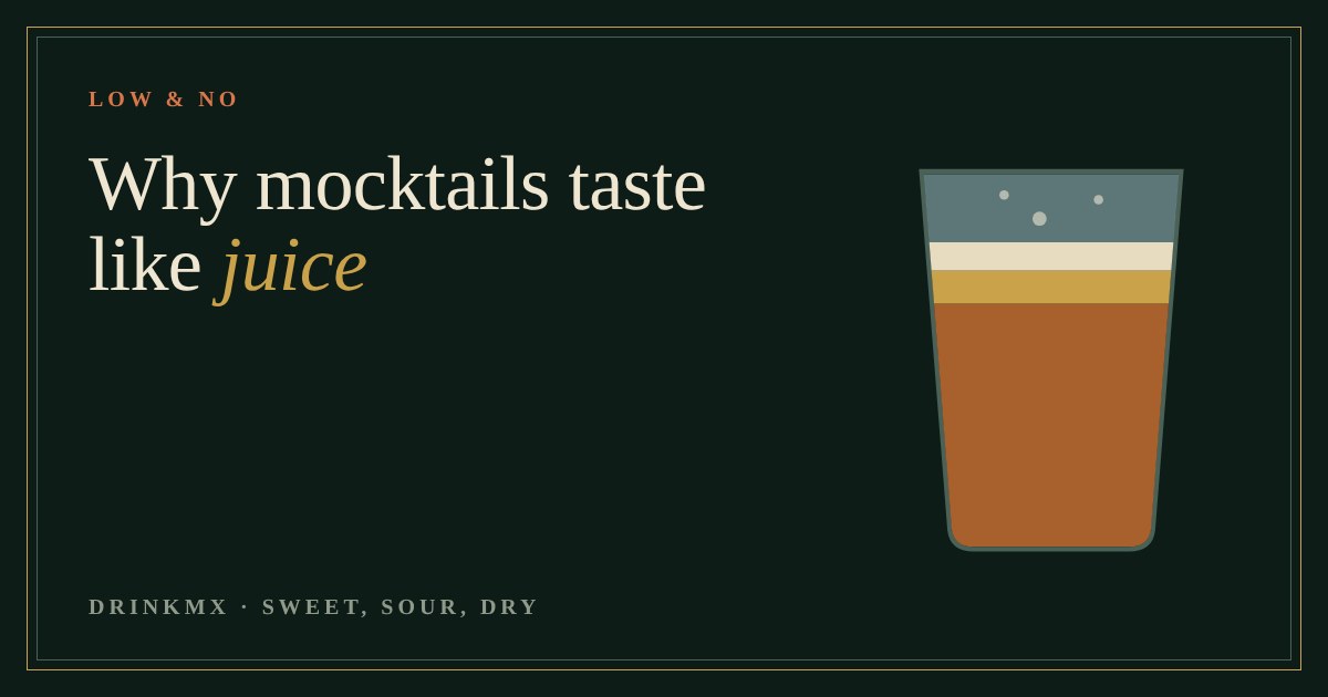 A tumbler layered with tea, lemon, syrup and soda water